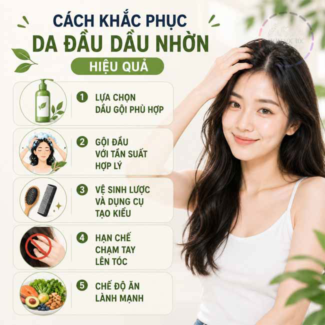 Cách khắc phục da đầu dầu nhờn hiệu quả