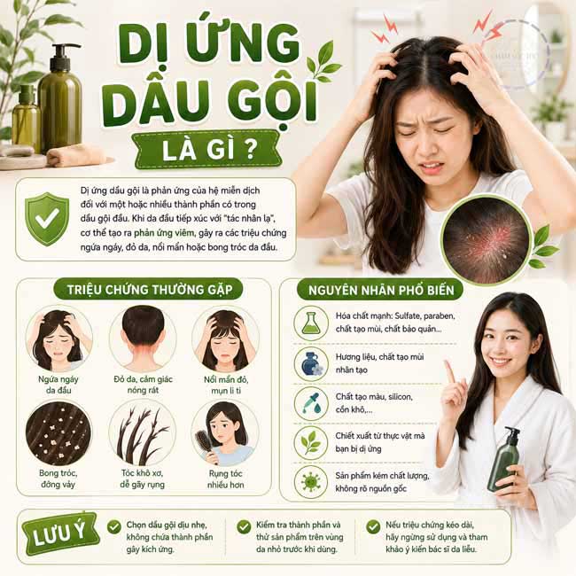 Dị ứng dầu gội là gì