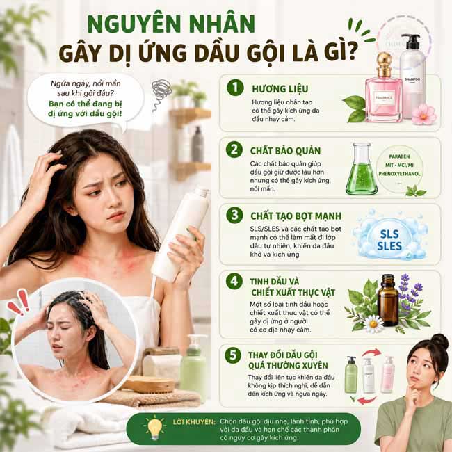 Nguyên nhân gây dị ứng dầu gội là gì?