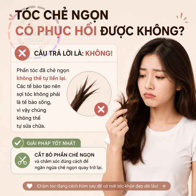 Tóc chẻ ngọn có phục hồi được không?